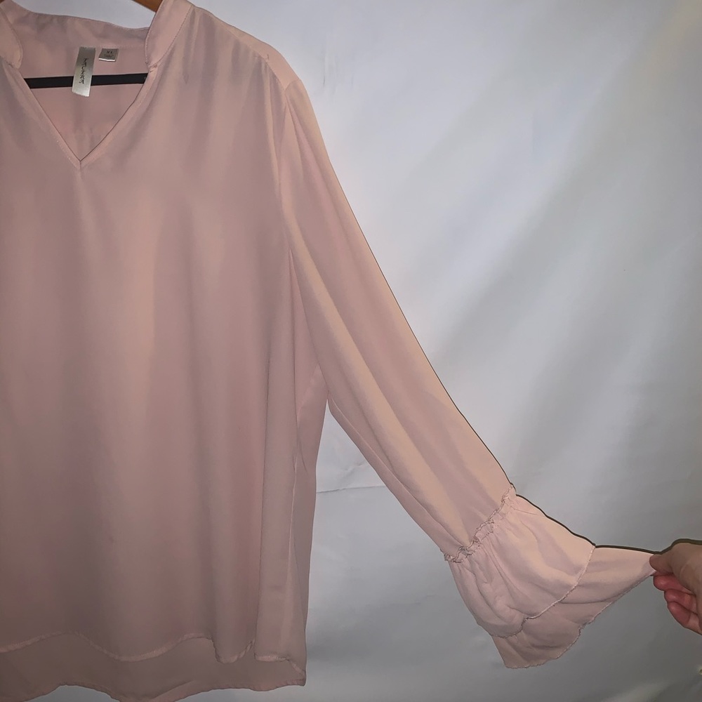 Oversized Longline Peachy Pink Blouse